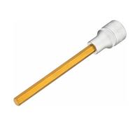 Hazet Llave de vaso para destornillador 986SL-8, hexagonal interior de 8 mm, 1/2 pulgada cuadrada hueca, revestimiento de TiN, longitud 140 mm, moleteado, DIN 7422, fabricado en Alemania