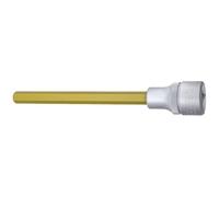 Hazet Llave de vaso para destornillador 986SL-8, hexagonal interior de 8 mm, 1/2 pulgada cuadrada hueca, revestimiento de TiN, longitud 140 mm, moleteado, DIN 7422, fabricado en Alemania