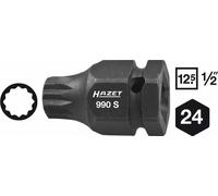 Hazet Llave Vaso de Impacto 14mm Estriada Xzn 1/2" 12,5mm 100mm Largo 990S-14