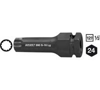 Hazet Llave Vaso de Impacto 18mm Estriada Xzn 1/2" 12,5mm 75mm Largo 990S-18L