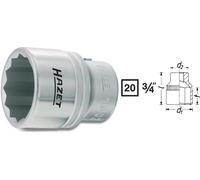 Hazet Llave Vaso de Impacto 55mm 3/4" 20mm Doble Hexagonal 1000Z-55