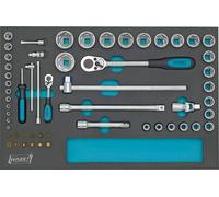 HAZET Sistema Del Zócalo 56tlg 12,5mm 1/2" 6,3 1/4 Pozidriv Hexagonal 163-57