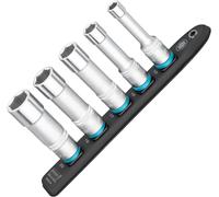 Hazet Smart-Rail 900LG-SR/5, parte inferior magnética con 5 llaves de vaso, accionamiento: cuadrado 12,5 mm (1/2 pulgada), salida: hexágono exterior, raíl de plástico flexible para llaves de vaso