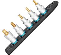 Hazet Smart-Rail 992T-SR/5, parte inferior magnética con 5 llaves de vaso, accionamiento: cuadrado 12,5 mm (1/2 pulgada), salida: Perfil interior TORX, Carril de plástico para llaves de vaso