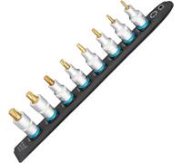 Hazet Smart-Rail 992T-SR/8, parte inferior magnética con 8 llaves de vaso, accionamiento: cuadrado 12,5 mm (1/2 pulgada), salida: perfil TORX externo, raíl de plástico flexible para llaves de vaso