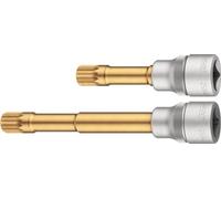 Hazet vaso de destornillador de 1/2 pulgada 2584-12/2, multidentado interior XZN 12mm, para AUDI VW SEAT ŠKODA, dos longitudes, para espacios de instalación reducidos