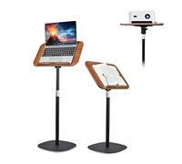 Hazevaiy Soporte de Libro para Leer Manos Libres, proyector de computadora portátil de pie de la Biblia, Pantalla de Tableta, Altura y Placa Plana, Soporte de podio Ajustable, Soporte de Suelo de