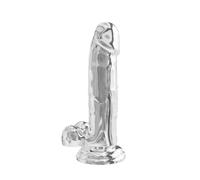 Hazlo realista transparente vaginal con ventosa consolador pene falso de goma