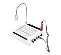HazLope Máquina de uñas 4 en 1, extracción de polvo LED, lima de uñas ligera, pulido de aspiración, juego para estudio en casa, 23 cm, blanco