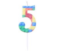 HAZMA 1 Piece Velas De Cumpleaños Con Temática De Ladrillo, Vela Cumpleaños, Bloques De Construcción, Decoración Para Fiesta De Anime, Decoración Perfecta Para Cumpleaños (Número 6) (5)