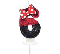HAZMA 1 Pieces Velas Cumpleaños, Velas Para Fiesta De Anime, Decoración Con Brillantina，Decoración Para Tarta De Cumpleaños Para Niños Y Niñas (Negro Y Rojo, Número 1) (6)