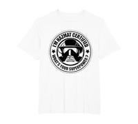 Hazmat Bombero, Técnico Hazmat Certificado-Superpoderes Camiseta, Hombre Tallas Grandes, Blanco, 2X Alto