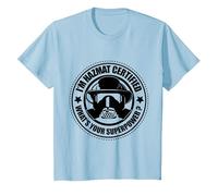 Hazmat Bombero, Técnico Hazmat Certificado-Superpoderes Camiseta, Niños, Azul Bebé, 10 años