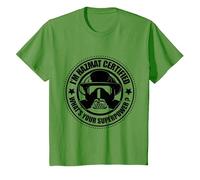 Hazmat Bombero, Técnico Hazmat Certificado-Superpoderes Camiseta, Niños, Hierba, 10 años