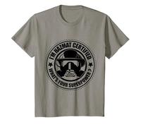 Hazmat Bombero, Técnico Hazmat Certificado-Superpoderes Camiseta, Niños, Pizarra, 10 años