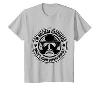 Hazmat Bombero, Técnico Hazmat Certificado-Superpoderes Camiseta, Niños, Plata, 10 años