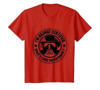 Hazmat Bombero, Técnico Hazmat Certificado-Superpoderes Camiseta, Niños, Rojo, 10 años