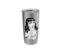 Hazme un favor y deja de hablar sarcástico retro pop art girl Vaso térmico de acero inoxidable de doble pared