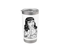 Hazme un favor y deja de hablar sarcástico retro pop art girl Vaso térmico de acero inoxidable de doble pared