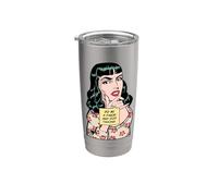 Hazme un favor y deja de hablar sarcástico retro pop art girl Vaso térmico de acero inoxidable de doble pared