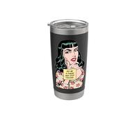 Hazme un favor y deja de hablar sarcástico retro pop art girl Vaso térmico de acero inoxidable de doble pared