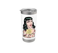 Hazme un favor y deja de hablar sarcástico retro pop art girl Vaso térmico de acero inoxidable de doble pared
