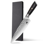 HAZMUSS Cuchillo de Chef Profesional Martillado, Hoja de Acero Inoxidable de Alto Carbono de 20,5 cm, Cuchillo de Cocina Afilado Esencial Para Uso Doméstico, Mango Ergonómico