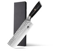 HAZMUSS Cuchillo Nakiri de 17,5 cm, Acero Inoxidable Con Alto Contenido de Carbono, Forjado a Mano, Cuchillo de Chef Japonés Con Mango de Madera Pakka Para Cocinas Profesionales y Domésticas