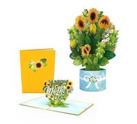 Hazpop Grand Sunflower Mothers Day Bundle - Tarjeta emergente y ramo floral - Tarjeta de da de madres emergente nica y regalo de flores de papel