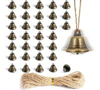 Hazrcvr 32 Piezas Campanillas de Metal Vintage Campanas de Decoración de Navidad Mini Campana para Campanas de Viento Decoración de Festiva Bodas