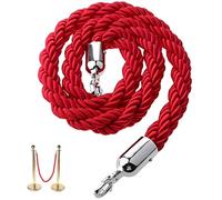 Hazrcvr Cuerda de Barrera 1,5 m Rojo Cord con Ganchos Cuerda de Ampliación Queue Cuerda Barrera Cordón de Bloqueo Postes Separadores para Persona Guiar Delimitar Personas