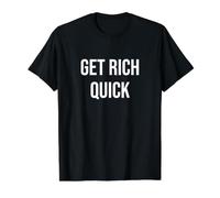 Hazte Rico rápidamente Camiseta gráfica económica, Hombre, Negro, L