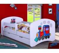 HB Cuna Cama con Colchón y buzón - Nuevo, diferentes diseños Blanco WEISS-LOK Talla:180x90cm mit Schublade