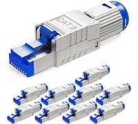 HB-DIGITAL 10 conectores de red RJ45 CAT 8.1 para Ethernet LAN, cable de instalación sin herramientas, contactos chapados en oro, blindado STP máx. 40 Gbps