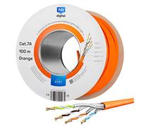 hb-digital 100m Cable de red CAT.7a Cable de instalación LAN AWG 23 Cobre puro S/FTP PiMF LSZH Cable de instalación Ethernet libre de halógenos RoHS Cable de datos PoE 10Gbit/s máx. 1200MHz