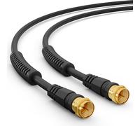 HB-DIGITAL 10m cable de antena SAT TV 8K 4K UHD cable coaxial de conexión por satélite F-enchufe DVB-S2 DAB+ radio filtro de corriente 2x núcleo de ferrita negro