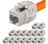 hb-digital 16x CAT 7 Keystone Módulo Jack RJ45 Conector 1000 MHz 10Gbit/s totalmente blindado LSA CAT 5e/6/6a/7 Ethernet LAN Cable
