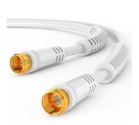 HB-DIGITAL 20m Antennenkabel SAT TV 8K 4K UHD Koxialkabel Satelliten Anschlusskabel F-Stecker DVB-S2 DAB+ Radio Mantelstromfilter 2X Ferritkern Weiss