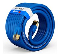 HB-DIGITAL 20m cable de conexión CAT 8.1 cable de red LAN S/FTP PIMF 2xRJ45 enchufe cobre LSZH libre de halógenos RoHS-Compliant 40 Gbits puerto Ethernet 2000 MHz Internet DSL PC módem TV azul