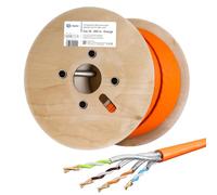 hb-digital 250m Cable de red CAT.7A Cable de instalación LAN AWG 23 Cobre puro S/FTP PiMF LSZH Ethernet libre de halógenos que cumple con RoHS Cable de datos PoE 10Gbit/s máx. 1200MHz Naranja