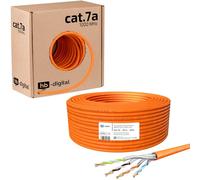 hb-digital 25m Cable de red CAT.7a Cable de instalación LAN AWG 23 Cobre puro S/FTP PiMF LSZH Cable de instalación Ethernet libre de halógenos RoHS Cable de datos PoE 10Gbit/s máx. 1200MHz