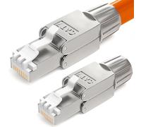 hb-digital 2x Conector RJ45 CAT 7 sin Herramientas Para Cable de Red Ethernet LSA compatible con CAT 6a CAT 6 CAT 5e 10 Gbps 600 MHz para Cable de Instalación LAN DSL Carcasa Metálica