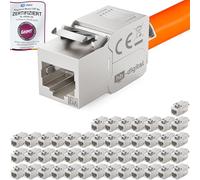 hb-digital 48 módulos Keystone CAT 6a Jack RJ45 500 MHz 10 Gbps totalmente apantallado STP GHMT certificado LSA sin herramientas CAT 6a acoplamiento de red hembra para panel de conexión Ethernet LAN