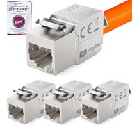 hb-digital 4x CAT 6A Keystone Módulo Jack RJ45 Conector RJ45 500 MHz 10Gbit/s totalmente blindado LSA Ethernet LAN Cable CAT 6