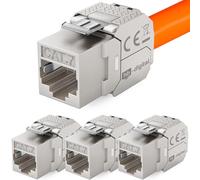 HB-DIGITAL 4x CAT 7 Keystone Módulo Jack RJ45 Conector 1000 MHz 10Gbit/s totalmente blindado LSA CAT 5e/6/6a/7 Ethernet LAN Cable