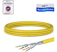 HB-DIGITAL 5m Cable de red CAT 7 LAN, cable de instalación Ethernet, 10 Gbit/s, AWG23/1 S/FTP PiMF, certificado GHMT, cobre puro 0,55 mm, LSZH CPR Eca, Simplex, amarillo