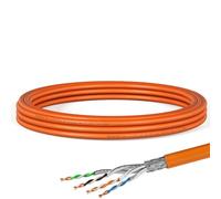HB-DIGITAL 5m Cable de red CAT 7 LAN, cable de instalación Ethernet, 10 Gbit/s, AWG23/1 S/FTP PiMF, certificado GHMT, cobre puro 0,55 mm, LSZH CPR Eca, Simplex - Naranja