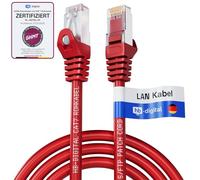 HB-DIGITAL 5m CAT 7 Cable Ethernet LAN S/FTP PiMF LSZH AWG26 Cable de Red con CAT 6A RJ45 Conectores hasta 10 Gbits/600 MHz Ideal para Patchpanel Servidor PC Laptop Smart TV DSL Rojo