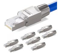 hb-digital 8x Conector RJ45 CAT 8 sin Herramientas Para Cable de Red Ethernet LSA compatible con CAT 7 CAT 7a CAT 6a CAT 6 CAT 5e 40 Gbps 2000 MHz para Cable de Instalación LAN DSL Carcasa Metálica