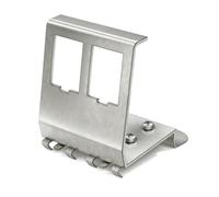 HB-DIGITAL Adaptador de riel para módulo Keystone RJ45 de 2 puertos, soporte de metal de acero inoxidable, 1,5 mm, para montaje en riel DIN de 35 mm, adecuado para módulos Keystone de 14 x 16 mm